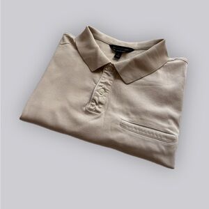 Banana Republic Light Tan Pocketed Polo Shirt - L